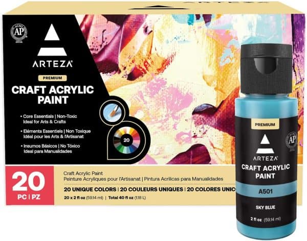 Arteza Zestaw farb akrylowych 60 ml 20 kolorów recenzja